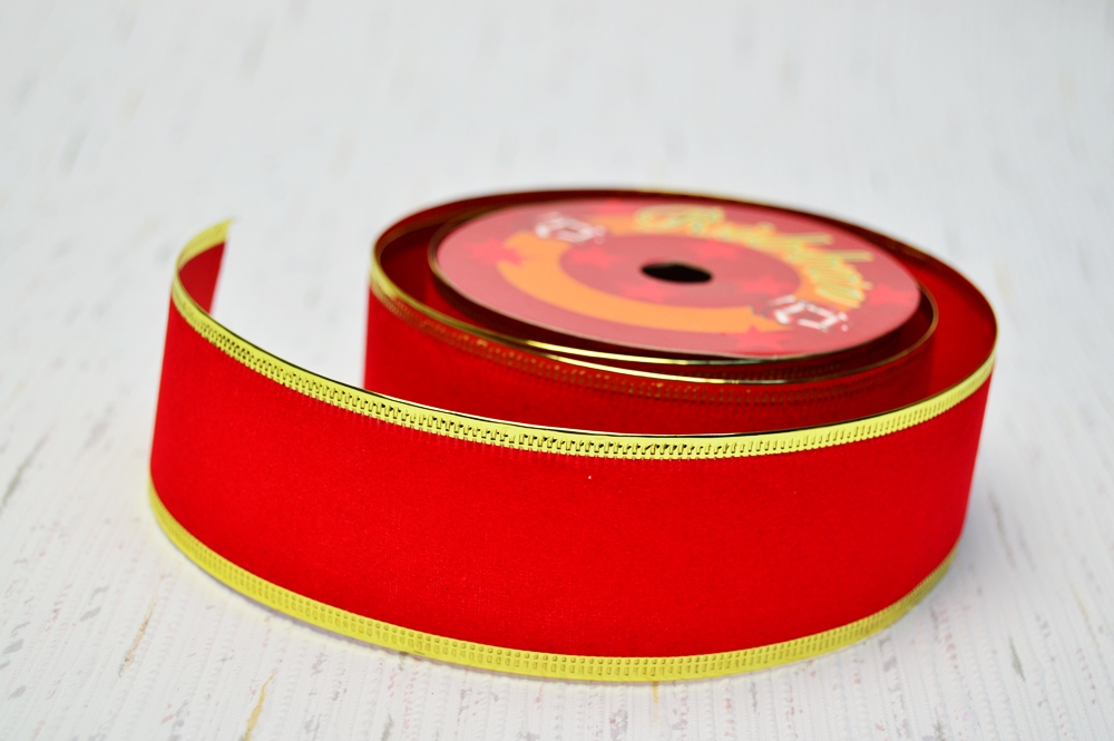 Red Velvet roll with gold thread