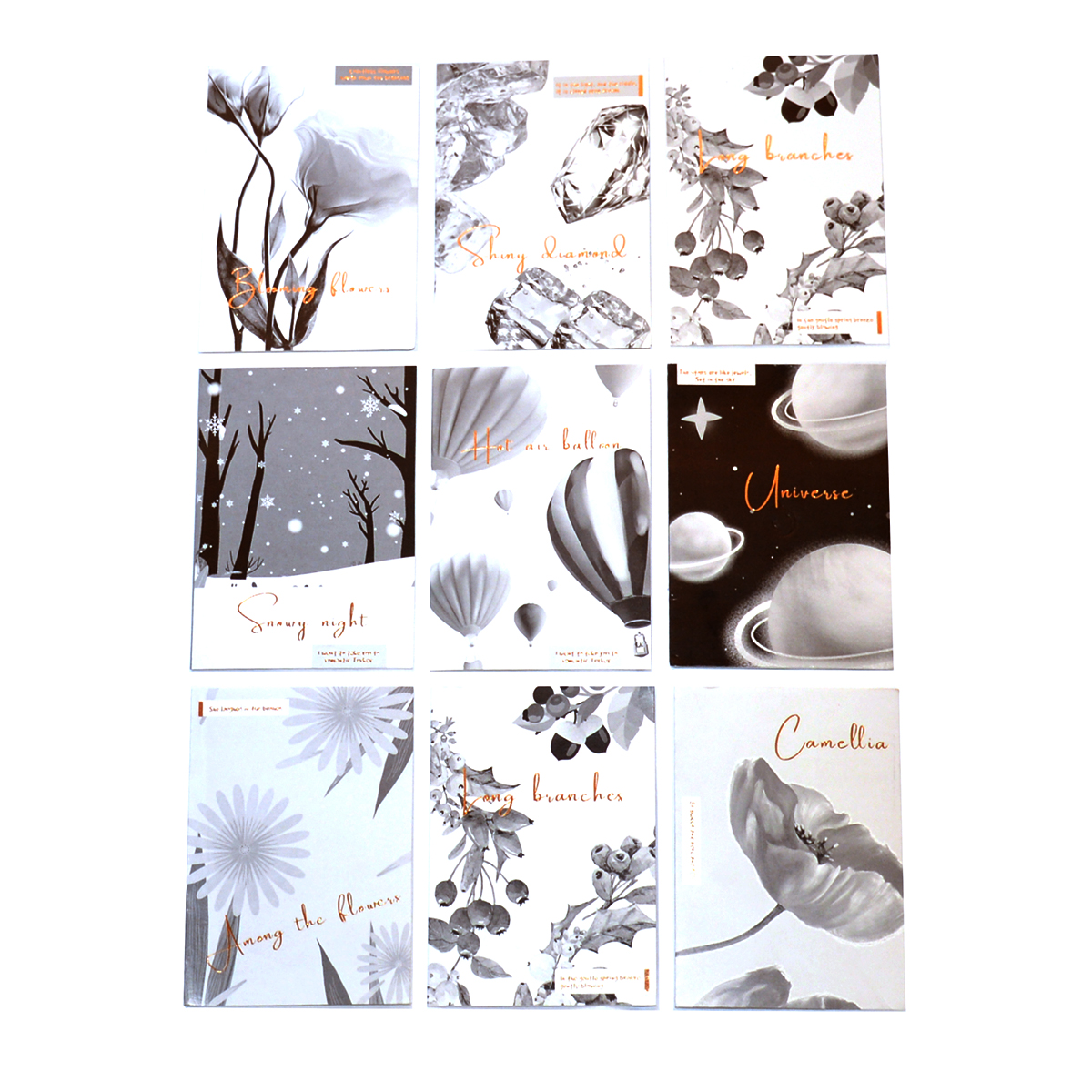 Set of 9 greeting cards model X1