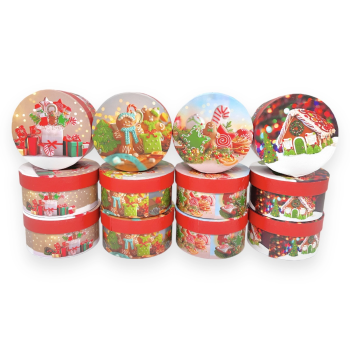 Set 12 Cutii Rotunde Mici Modele Mixte Turta Dulce