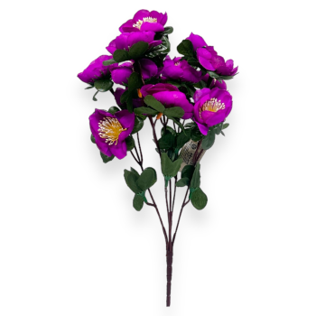 Buchet artificial 5 fire Camellia Fuchsia